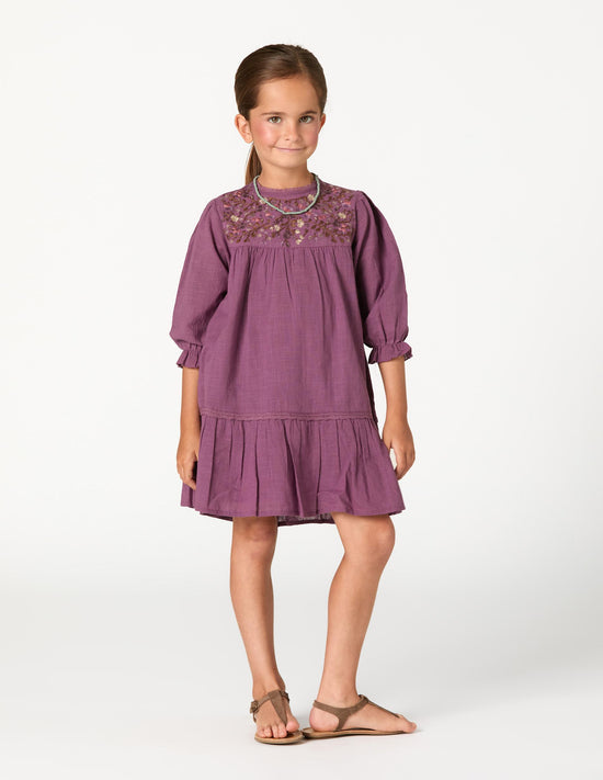 EMBROIDERED DRESS FLOWER FEATHER