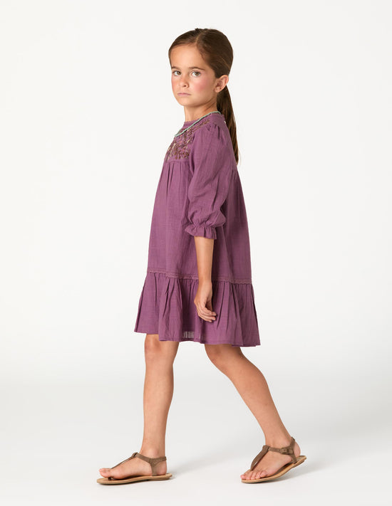 EMBROIDERED DRESS FLOWER FEATHER