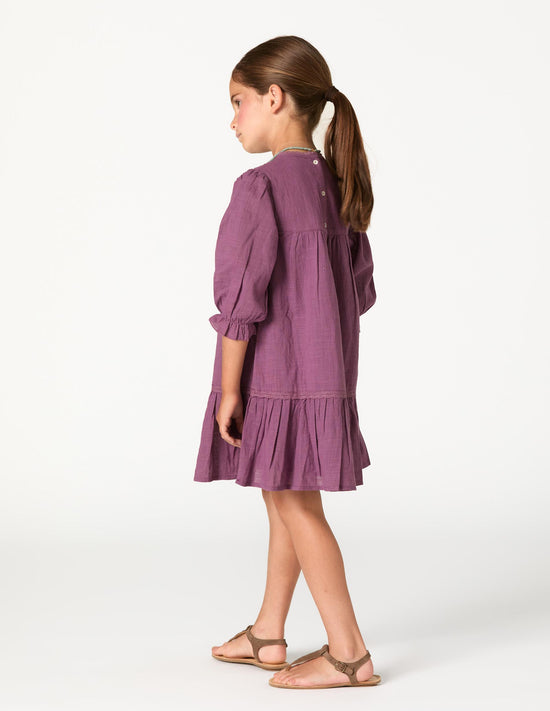 EMBROIDERED DRESS FLOWER FEATHER