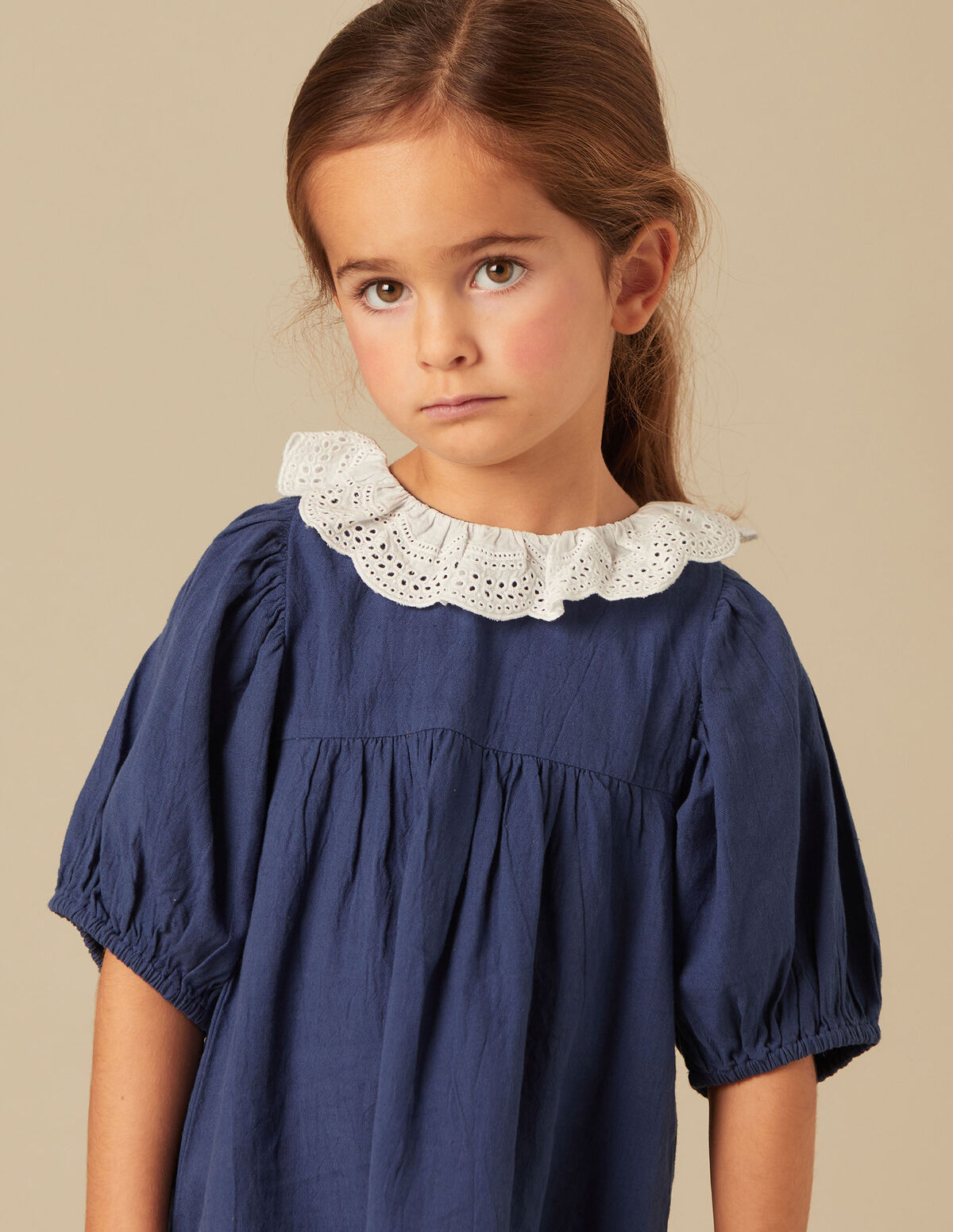 VESTIDO AZUL GOLA ALGOD&Atilde;O