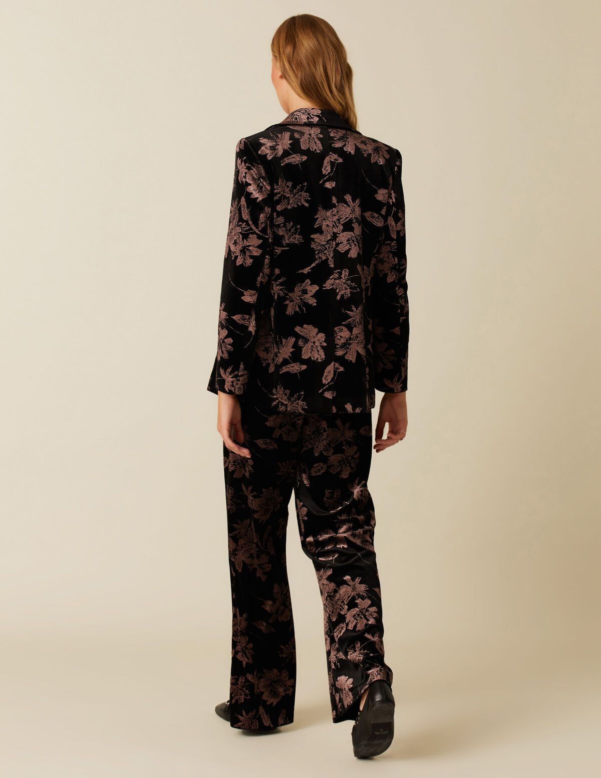 BLAZER VELOURS FLEUR MÛRE
