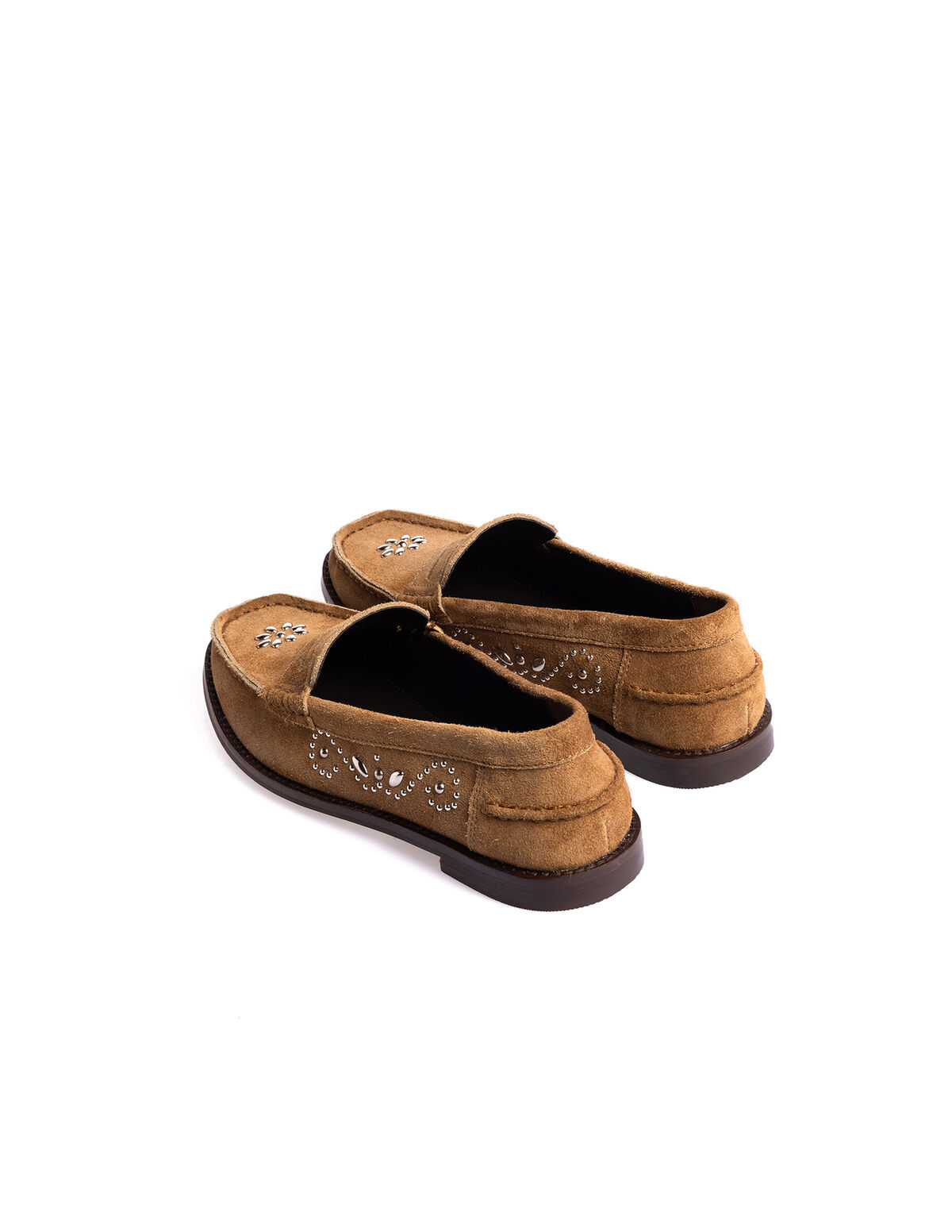SUEDE STUDDED LOAFERS