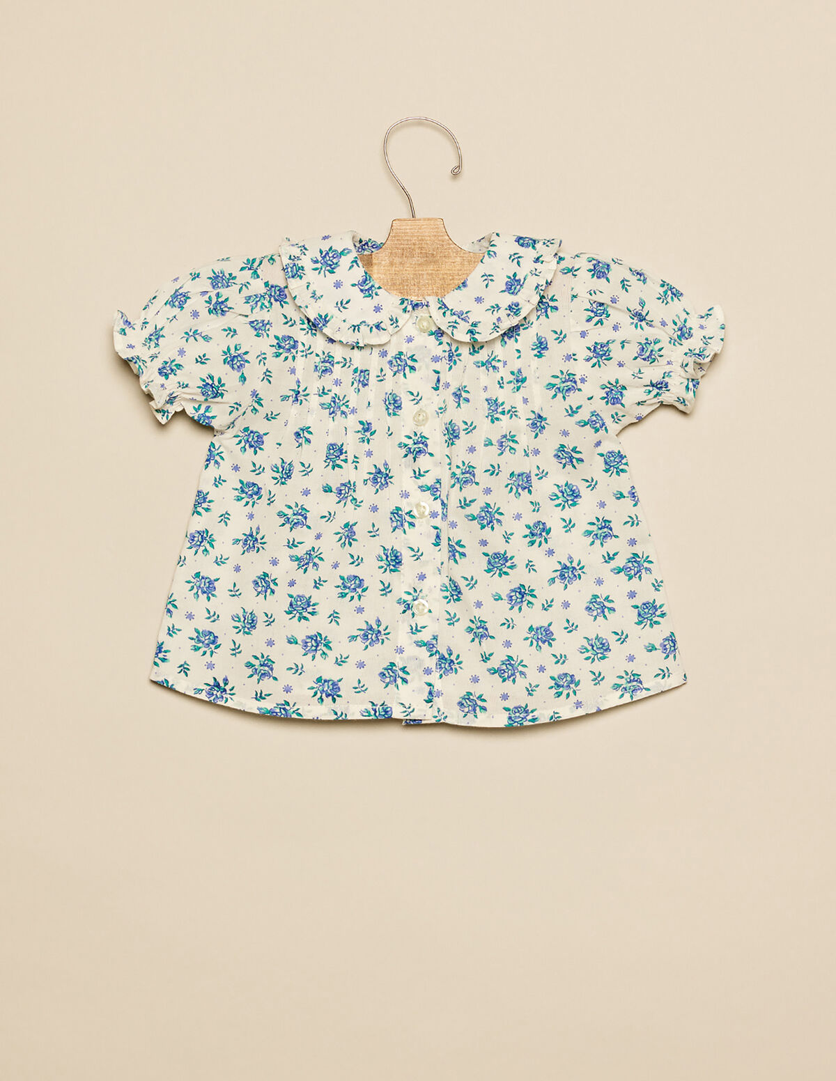 CAMISA JARETAS FLORES AZUL
