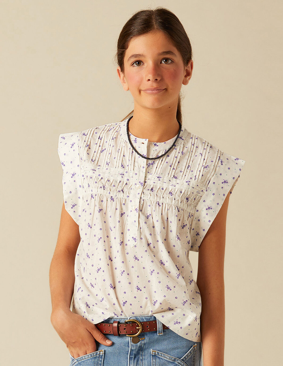 CHEMISE FLEUR MAILLE MÛRE