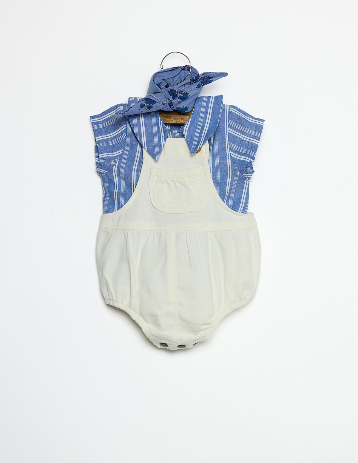 ECRU/BLUE STRIPE SHIRT