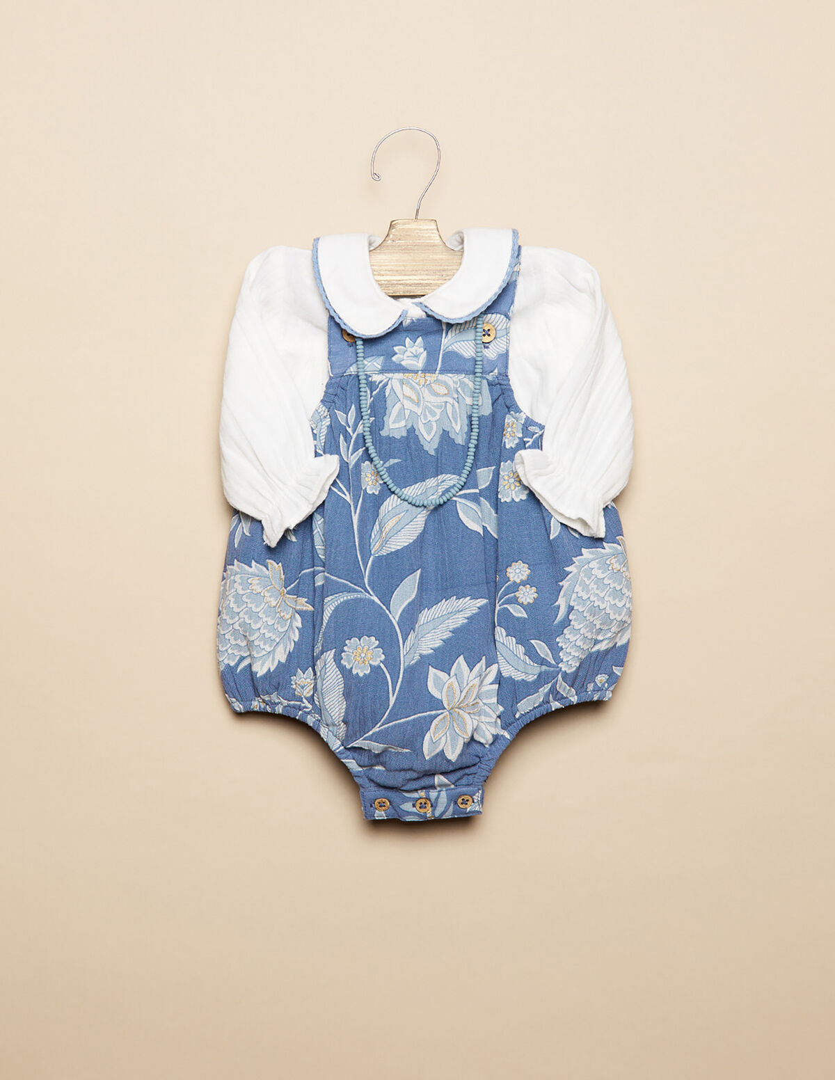 BLUE FLOWER PRINT PLAYSUIT