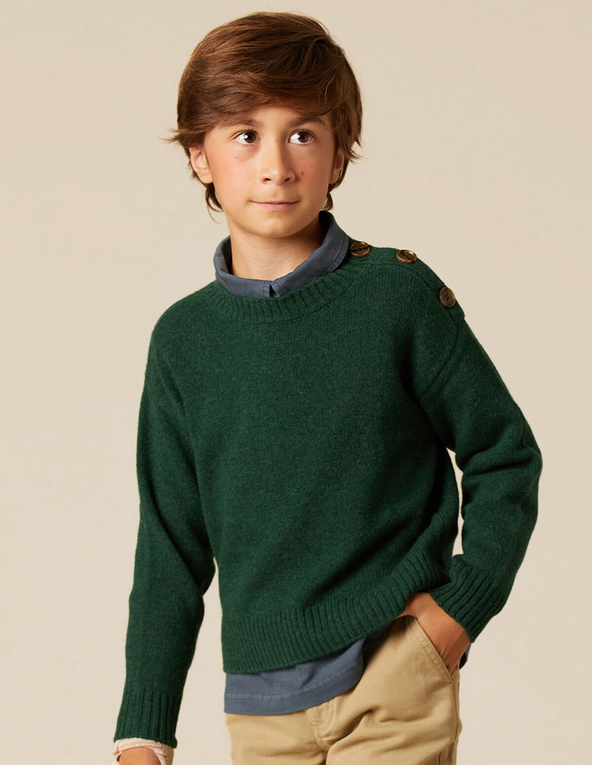 BLUE BUTTONED JUMPER