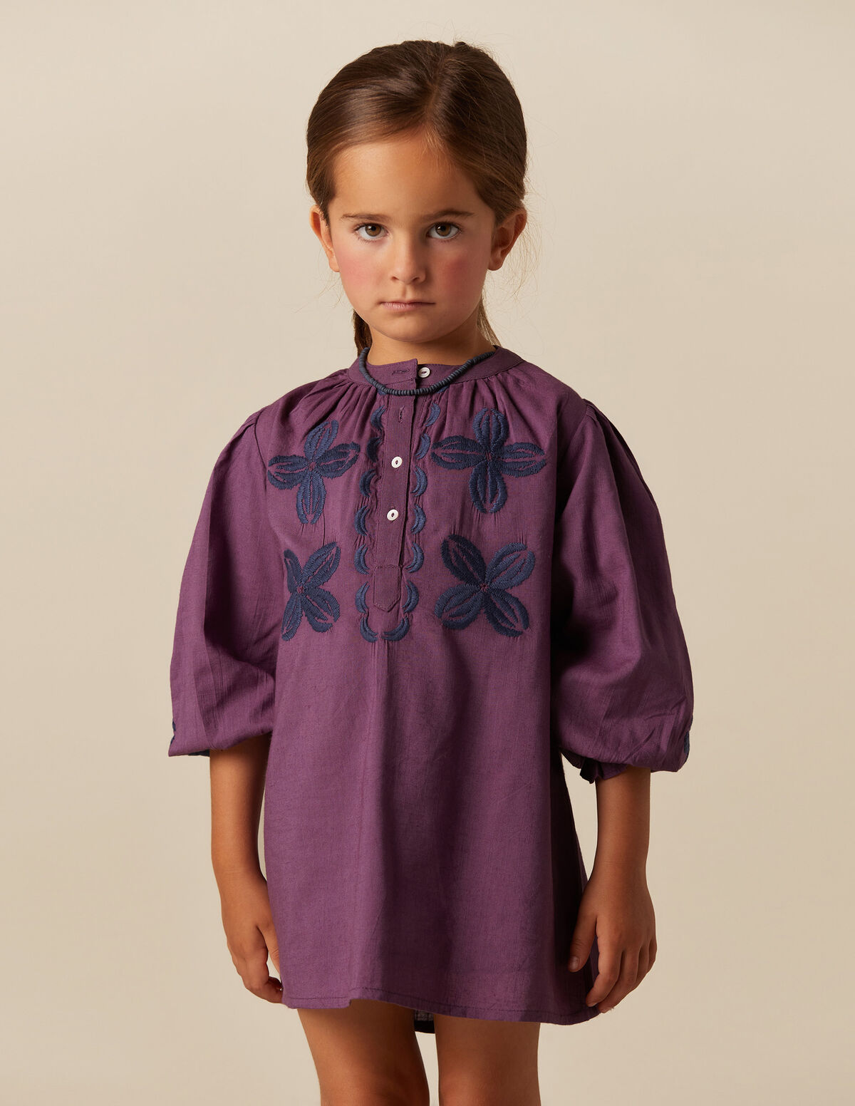 BERRY EMBROIDERED DRESS