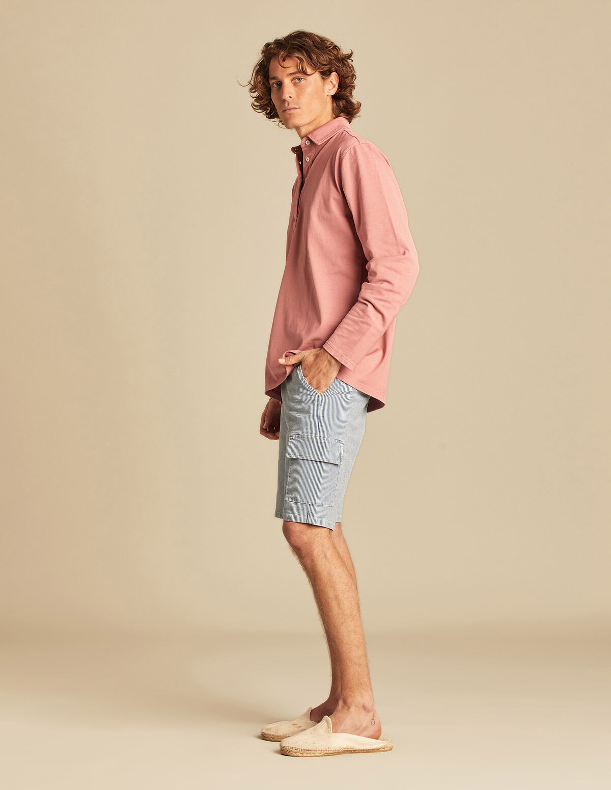 POLO MANCHES LONGUES FRAISE