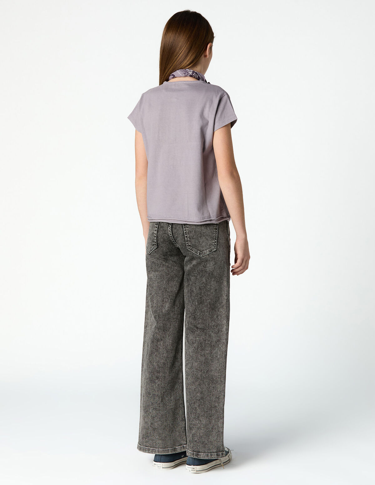 IRON GREY PIN-TUCK T-SHIRT