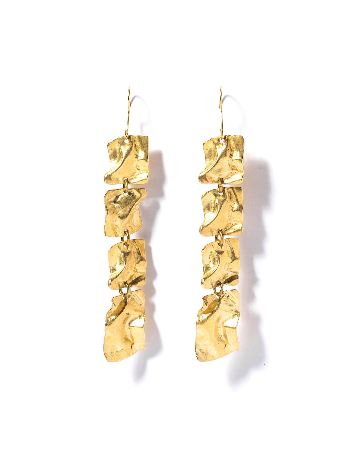 Gold crinkled earrings - Jewelry - Nícoli