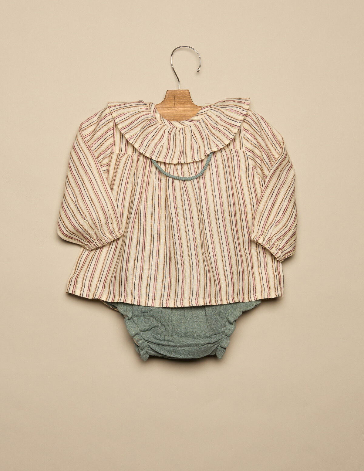 BLUE AND MUSTARD STRIPED SHIRT