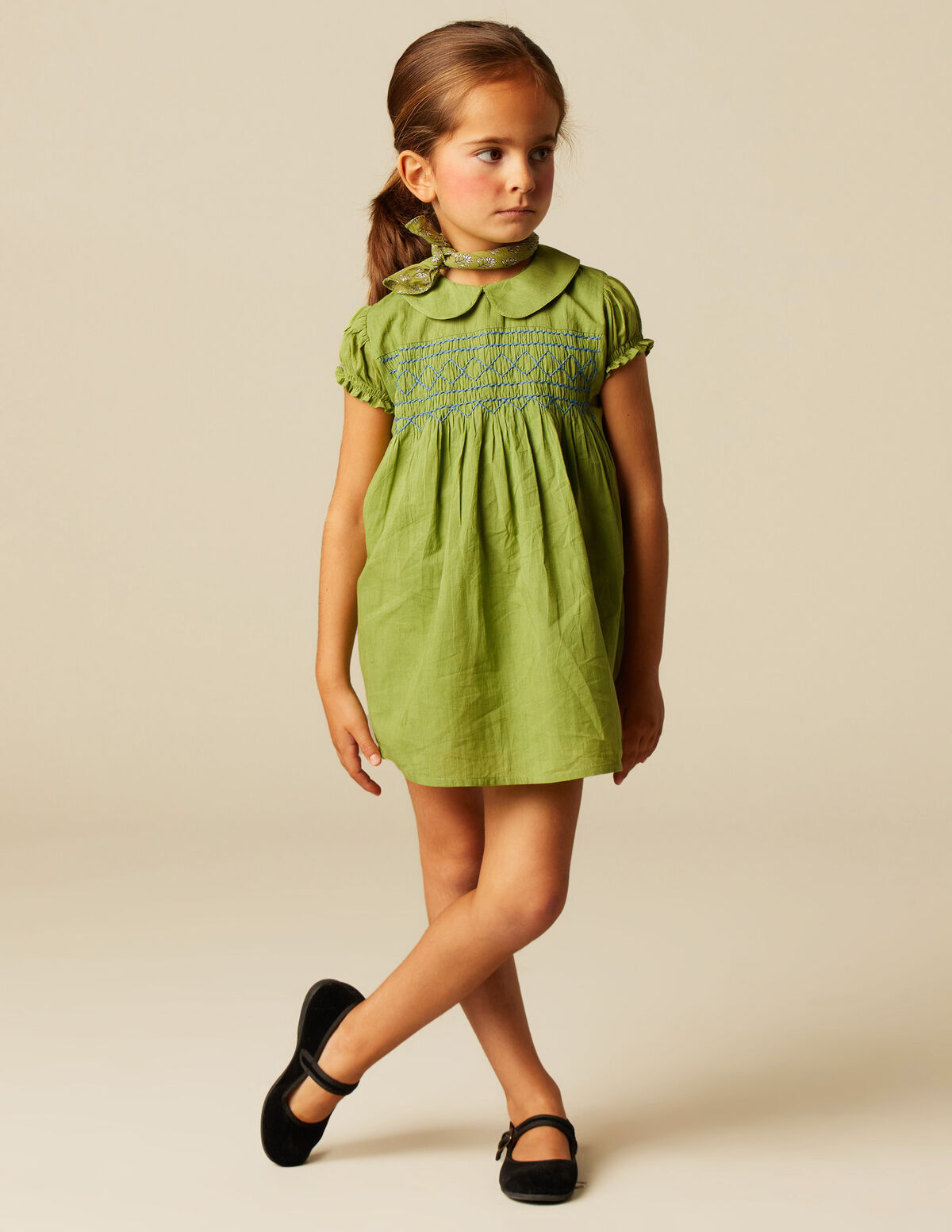 VESTIDO VERDE NIDO AZUL
