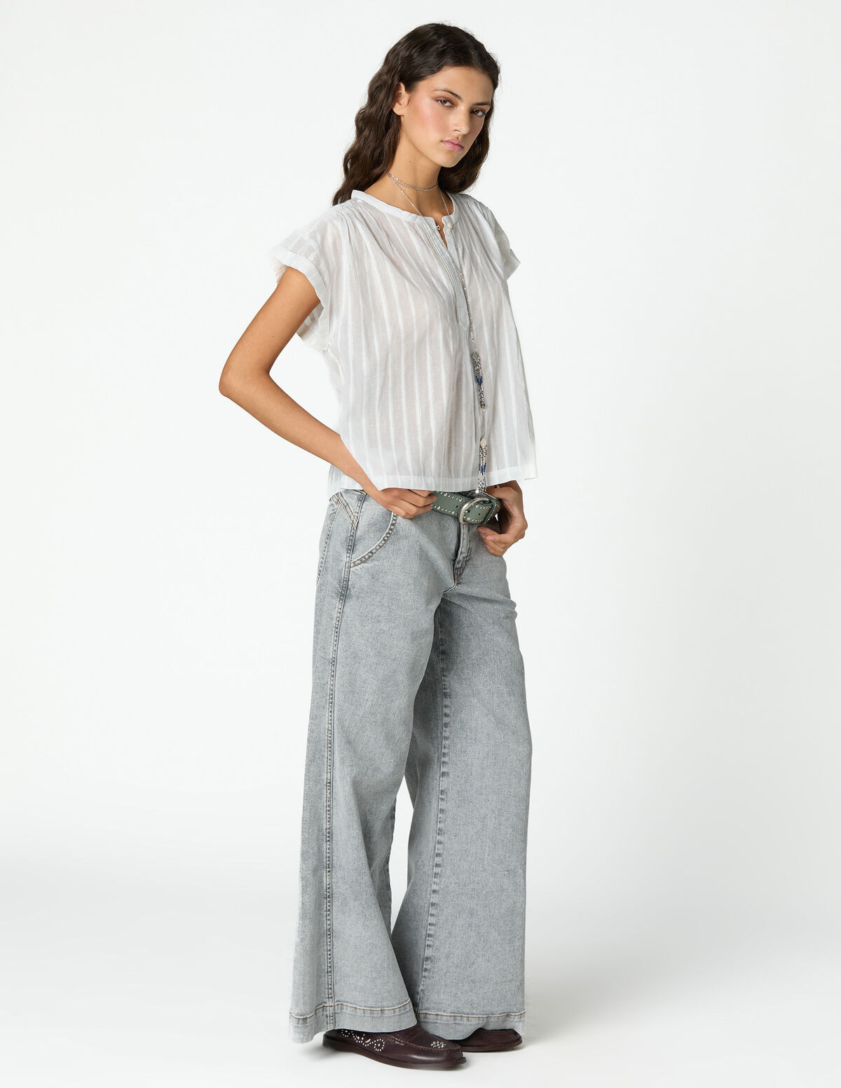 WHITE 'NN' EMBROIDERED TROUSERS