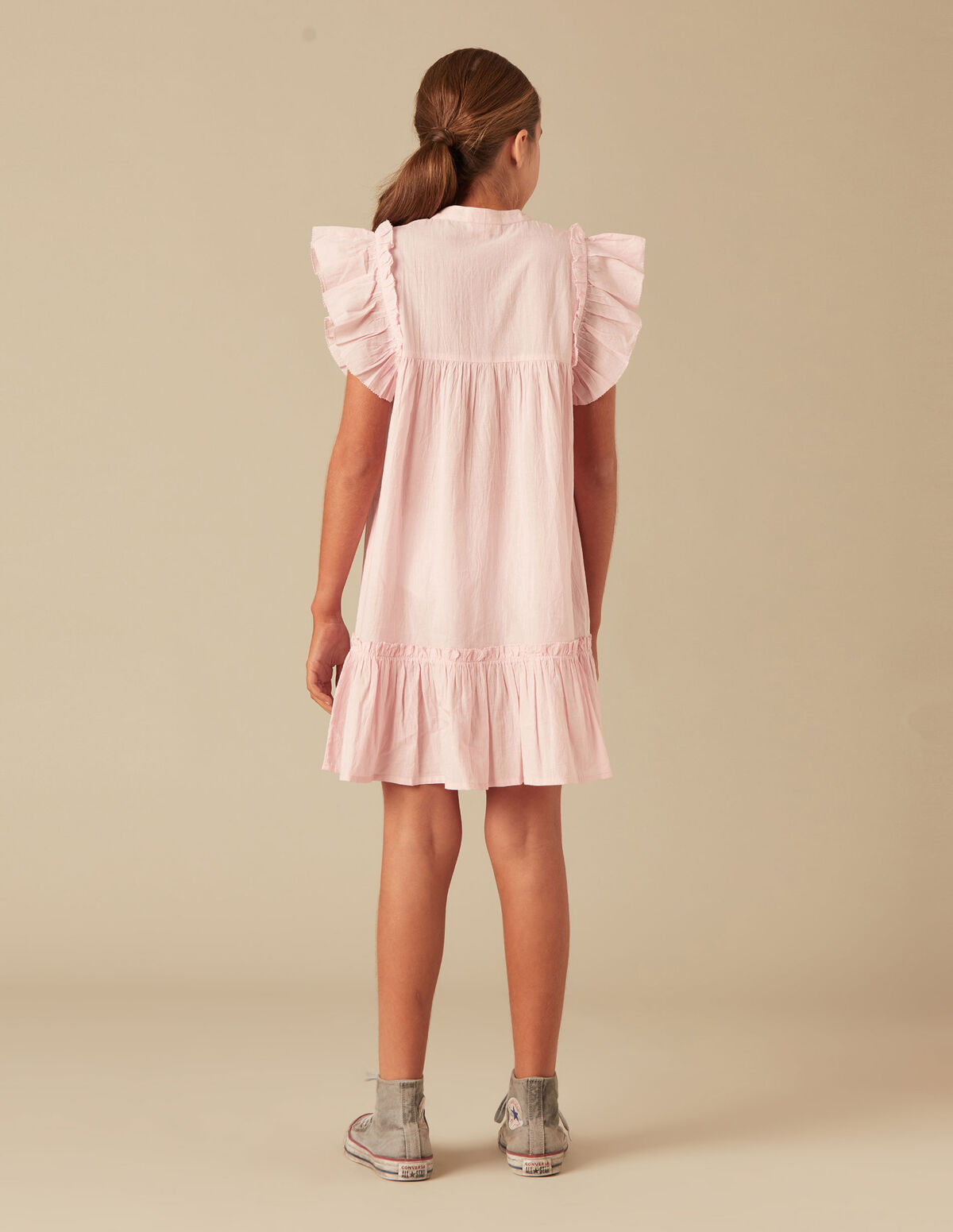 ROBE VOLANTS ROSE
