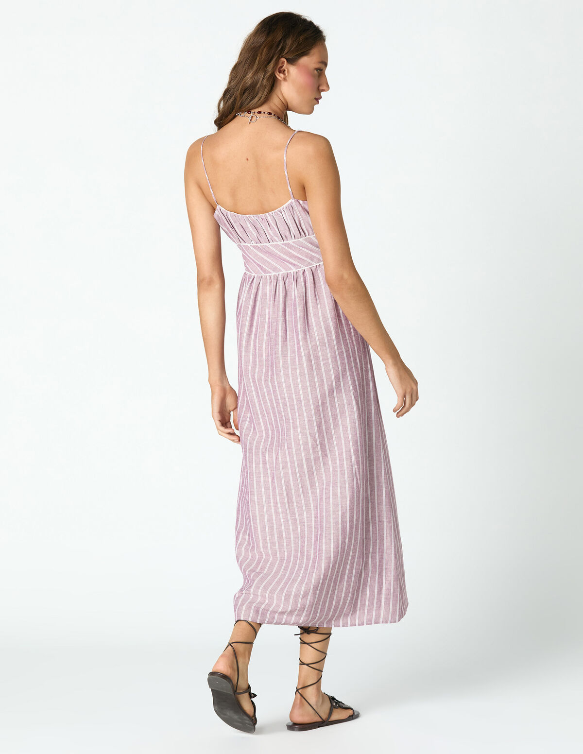 MAROON STRIPED DRESS