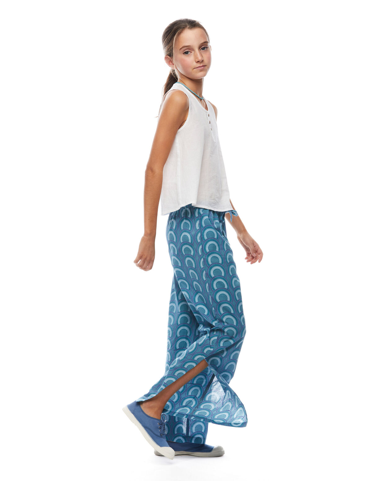 Pantalón largo circulos azul