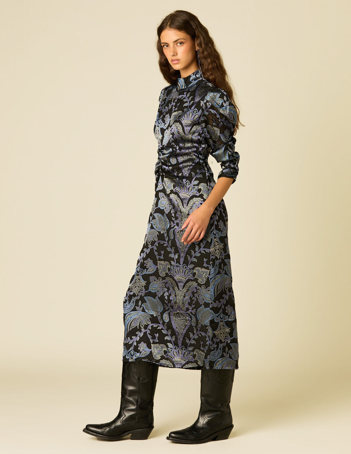 ROBE IMPRIMÉ DÉCORATIF BLEU