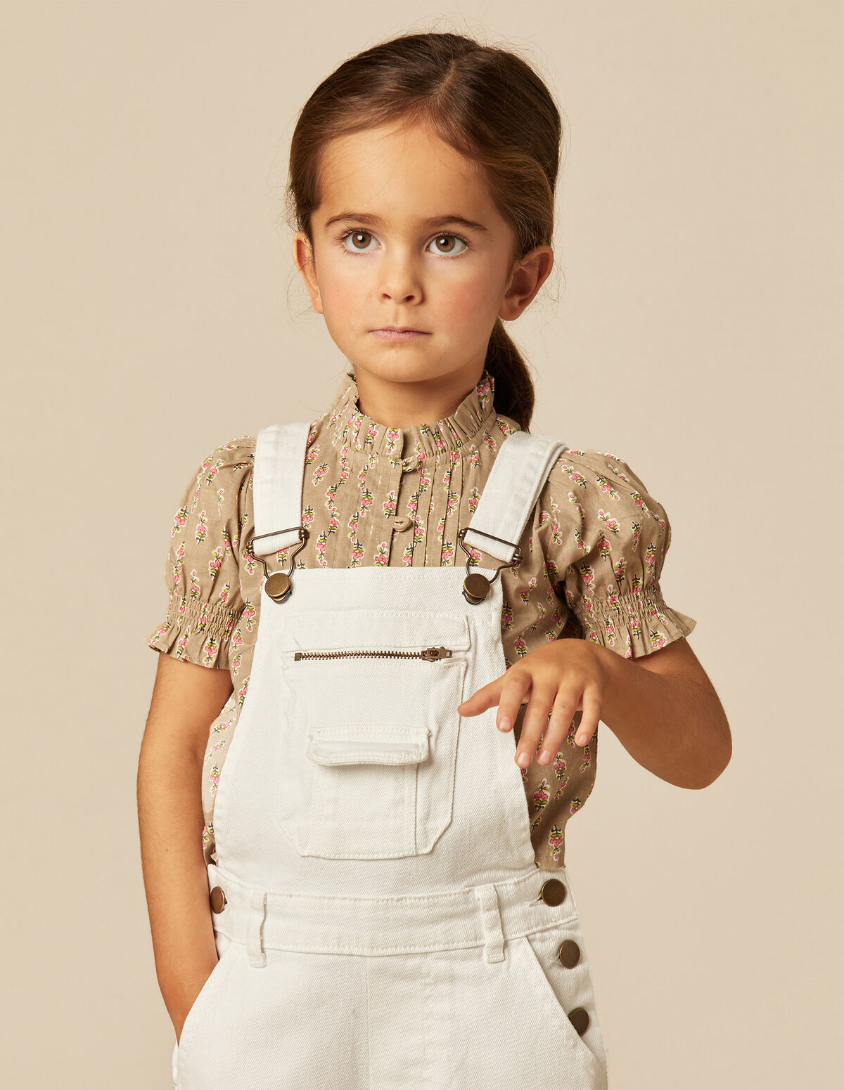 White denim dungarees