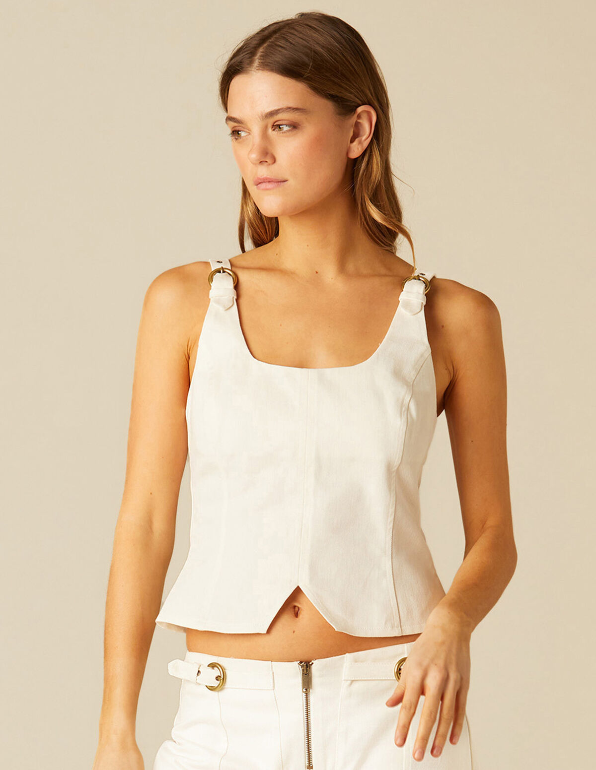 TOP HEBILLA BLANCO