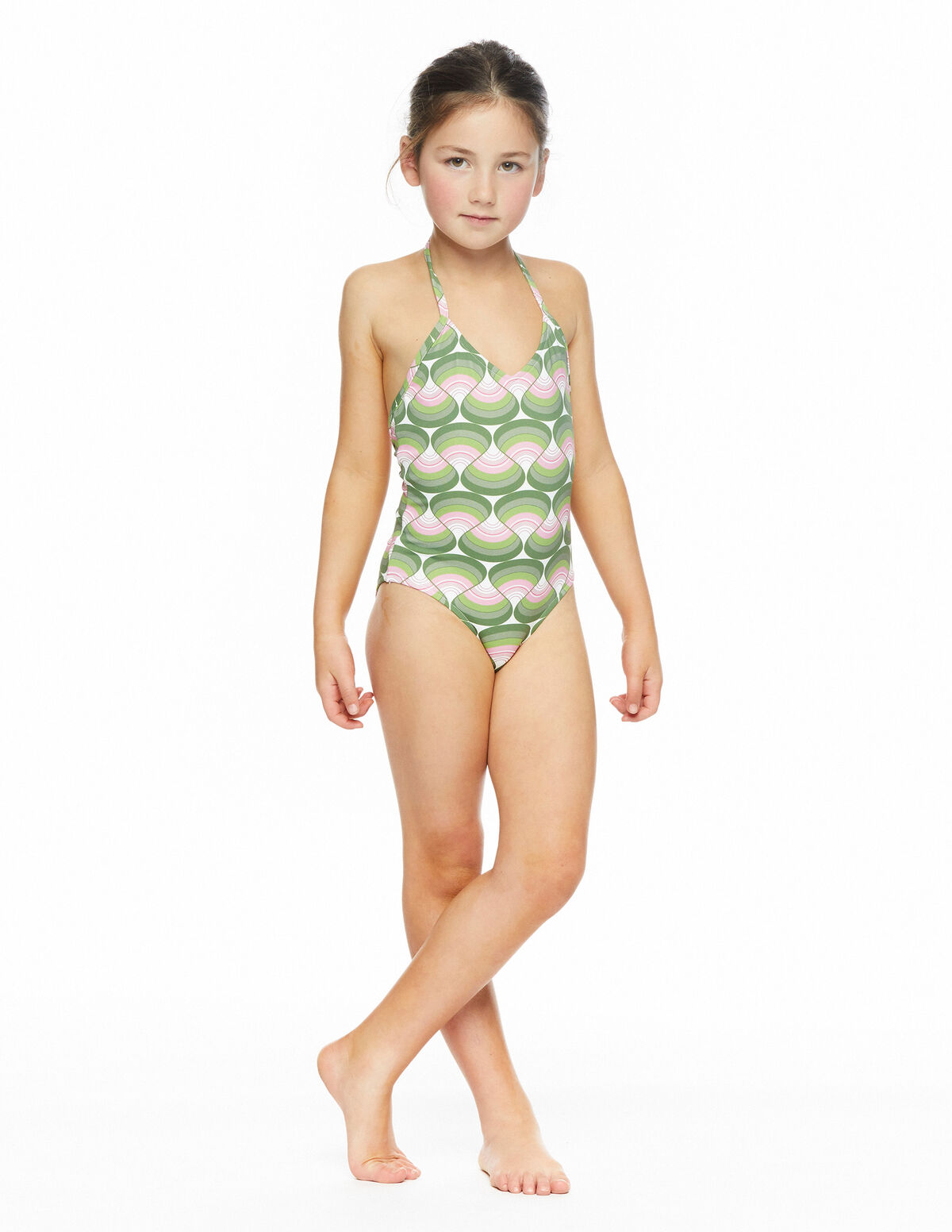 Traje de baño gotas verde