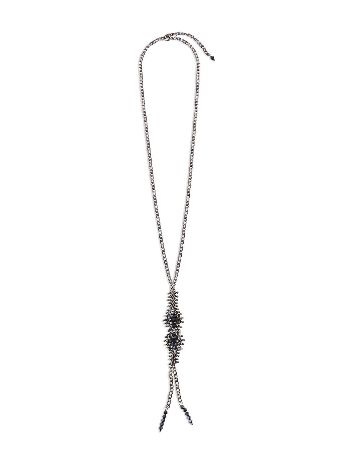 COLLIER BEADS AGATE LOSANGE