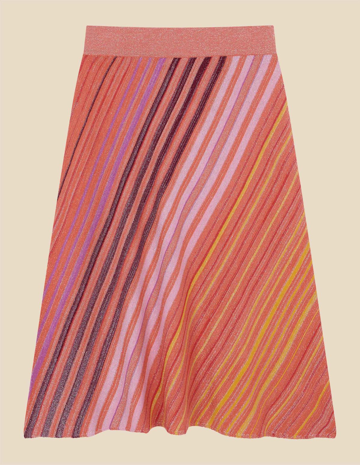 STRAWBERRY AND SILVER STRIPED SKIRT