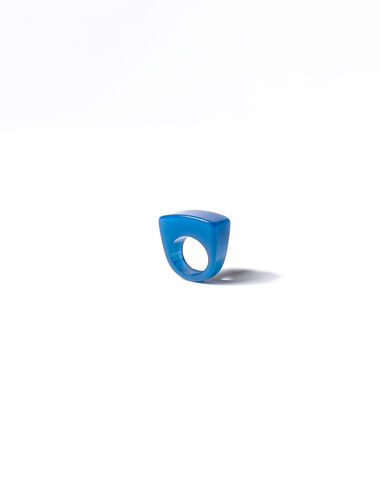 Blue semi-round resin ring - Rings - Nícoli