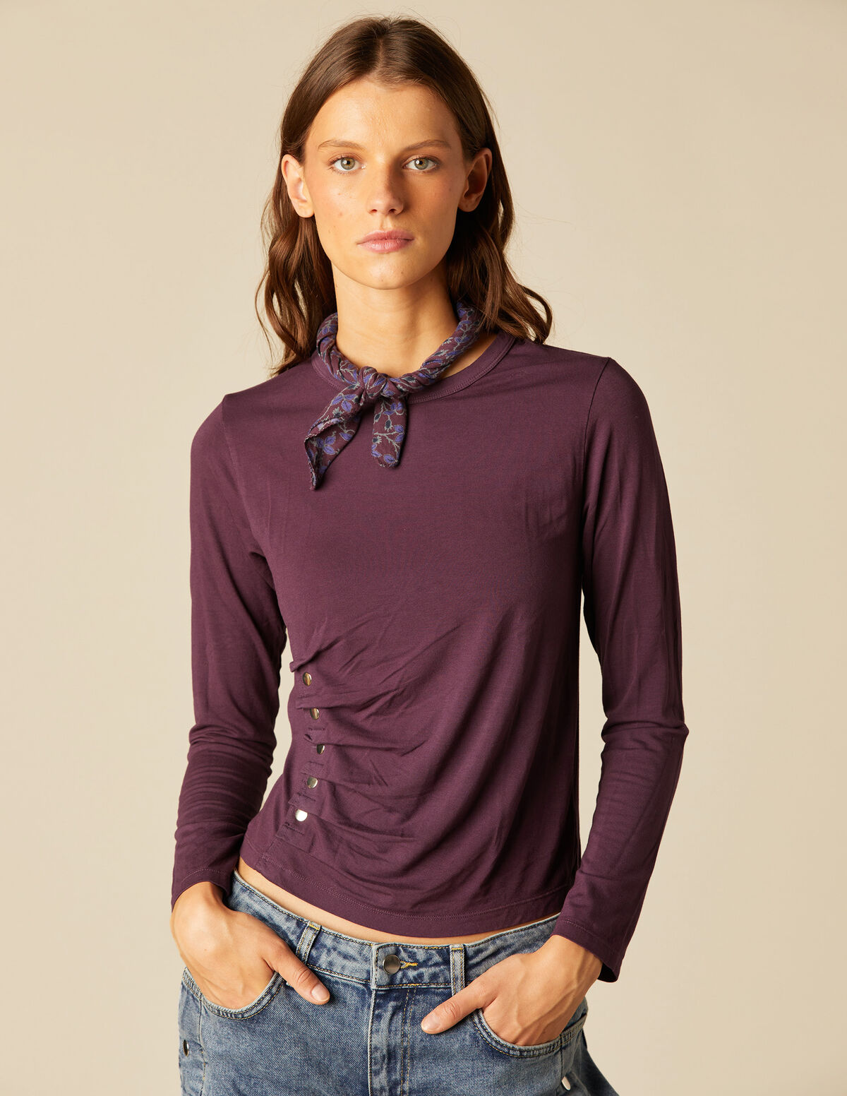 AMETHYST BUTTONED T-SHIRT
