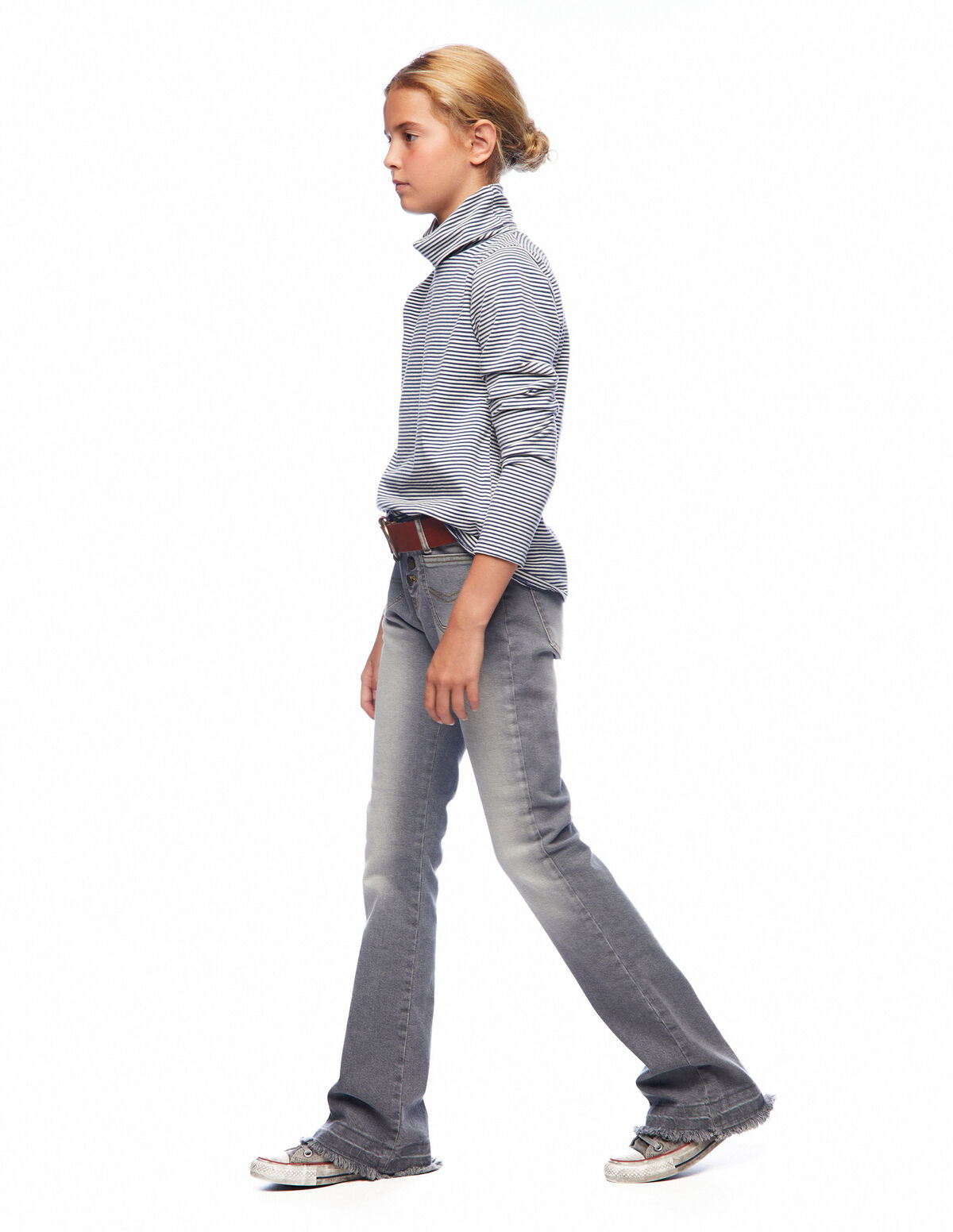 Pantalón campana vaquero azul claro