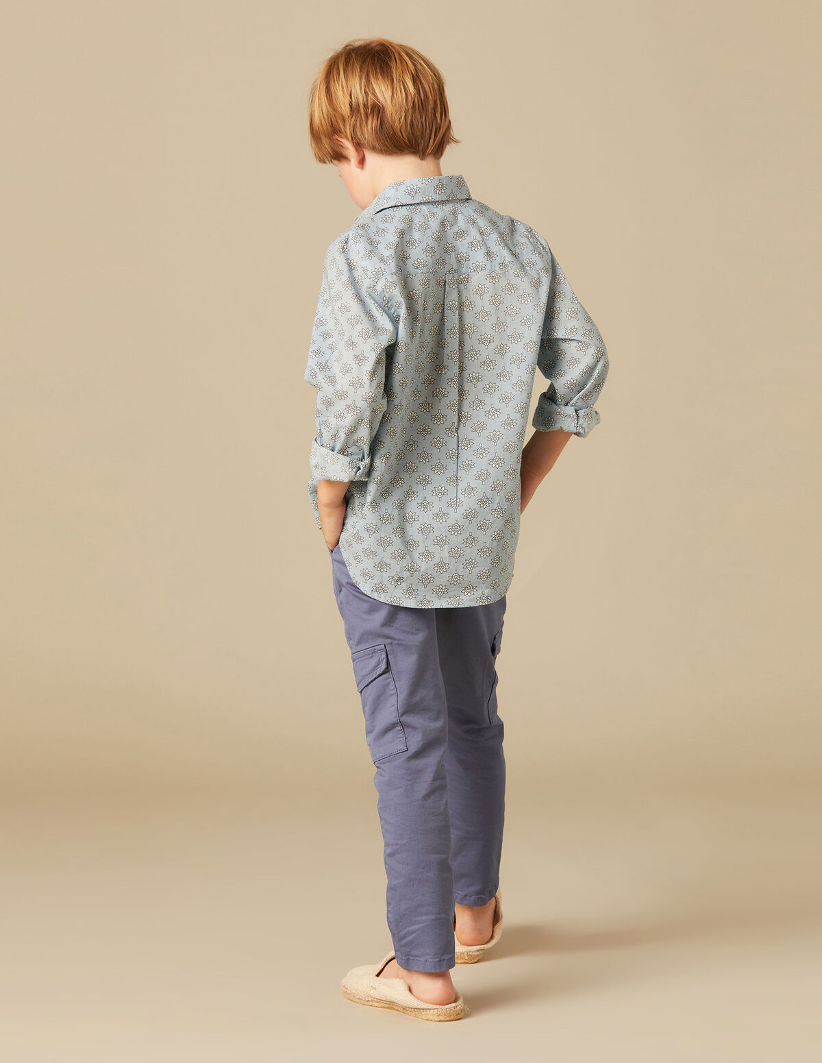 CHEMISE FEUILLES BLEUE