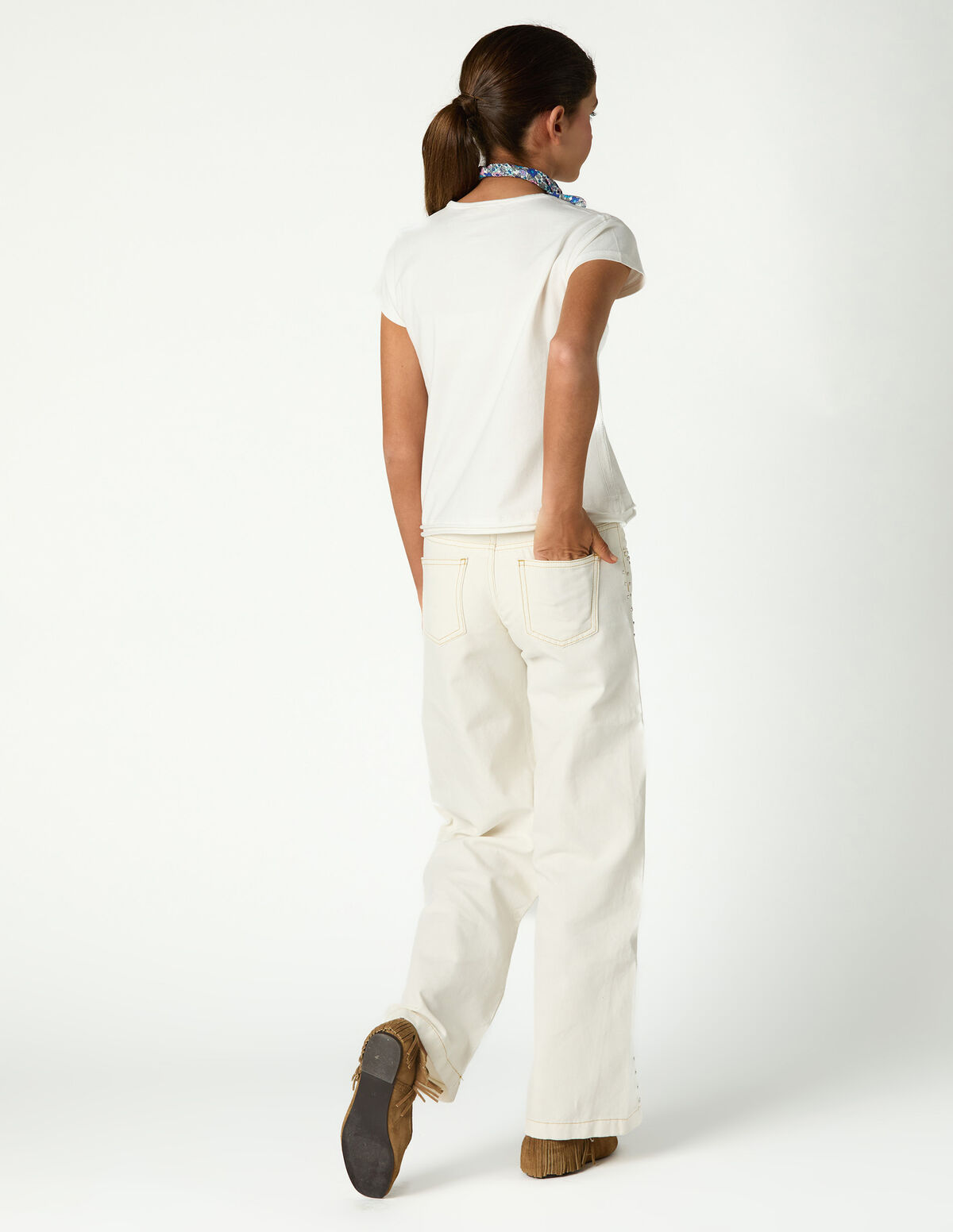 WHITE STUDDED TROUSERS