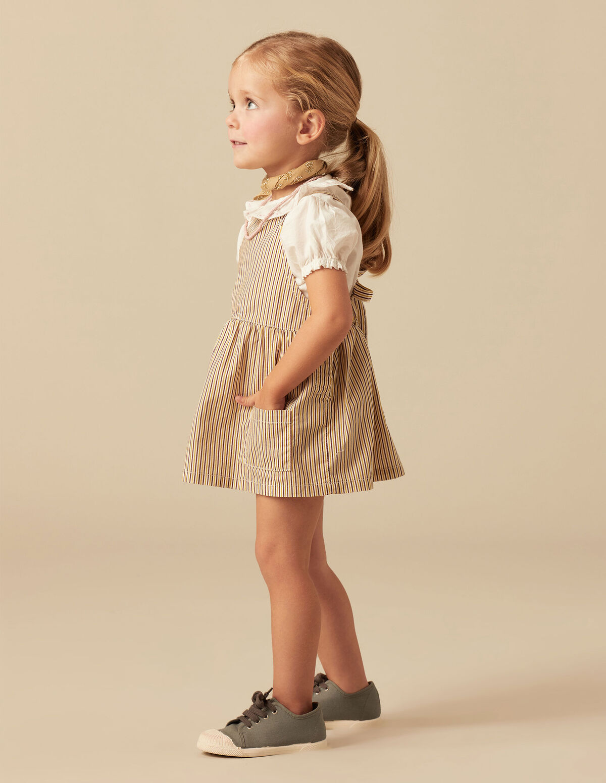ROBE CHASUBLE MARRON RAYURES