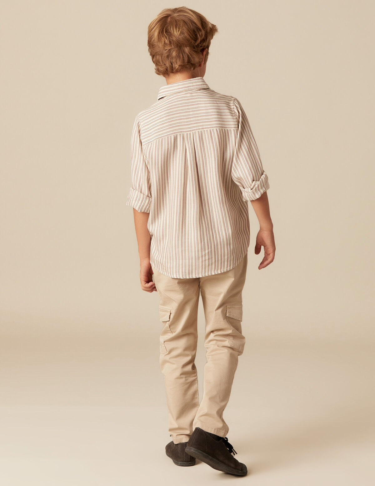 BLUE AND MUSTARD STRIPED SHIRT