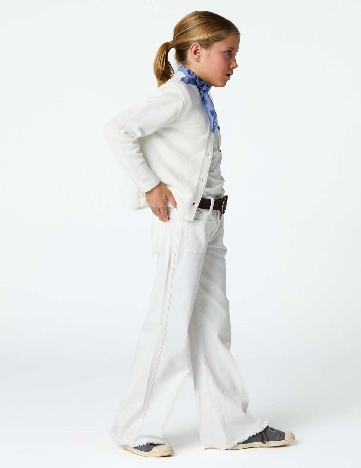 ECRU JACKET WITH COLORED BUTTONS