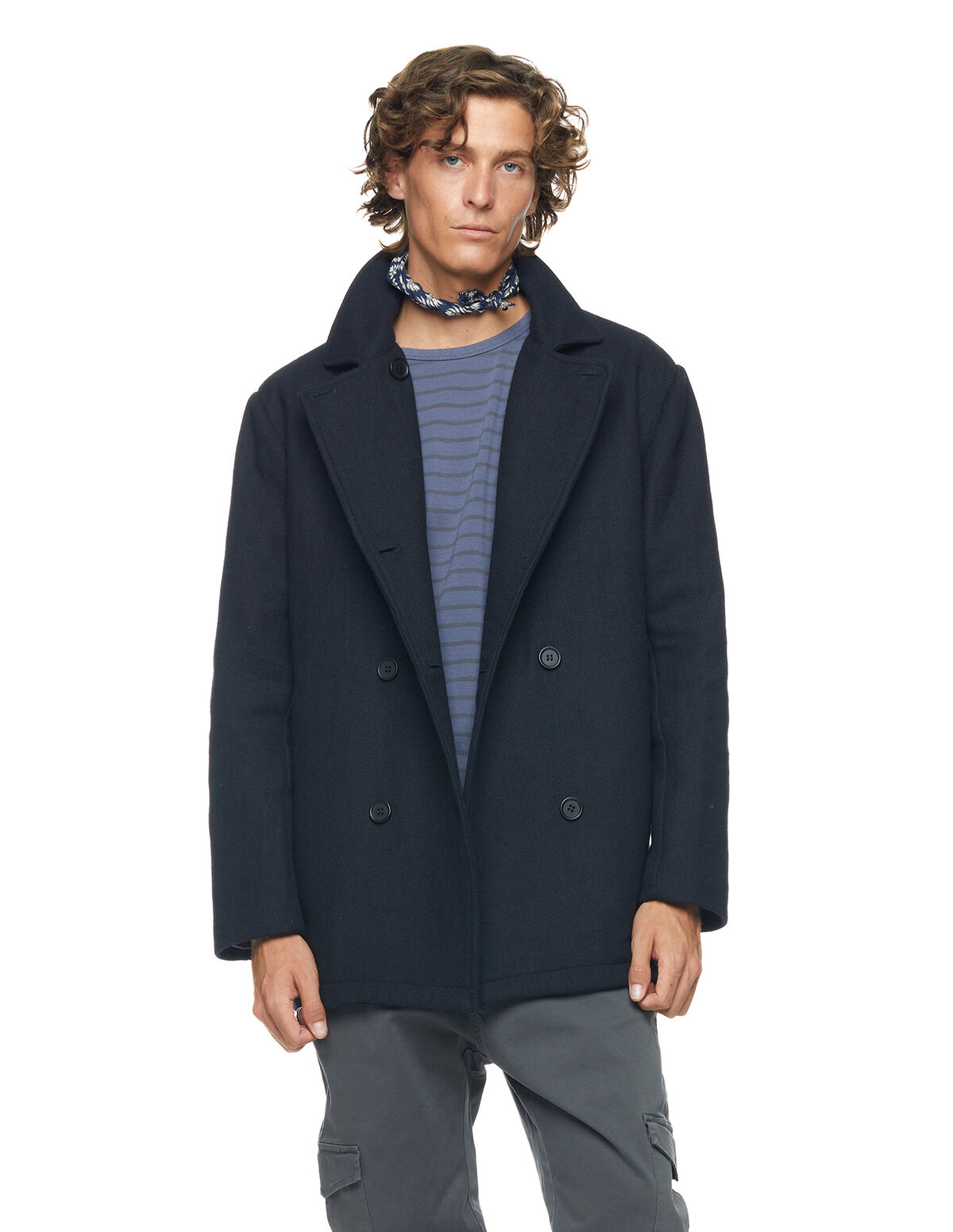 MANTEAU BLEU CROISÉ