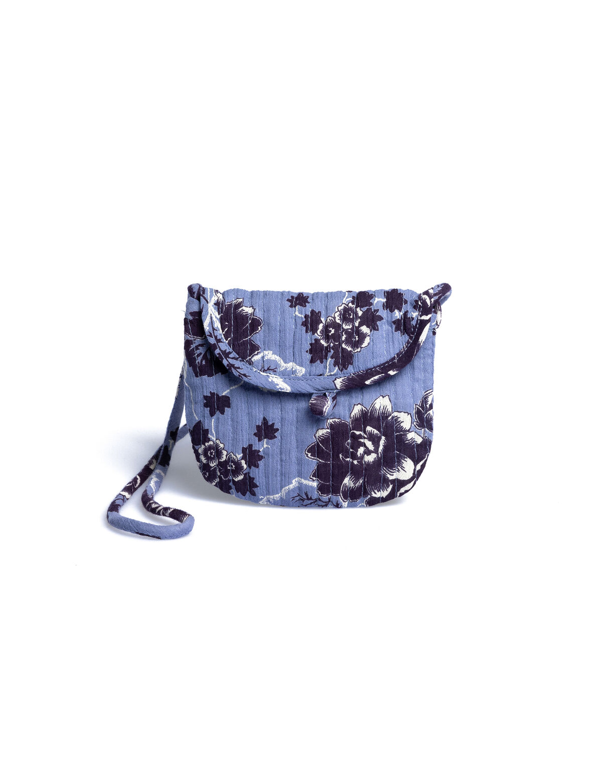 VINTAGE ANILINE BLUE PRINT CROSSBODY BAG