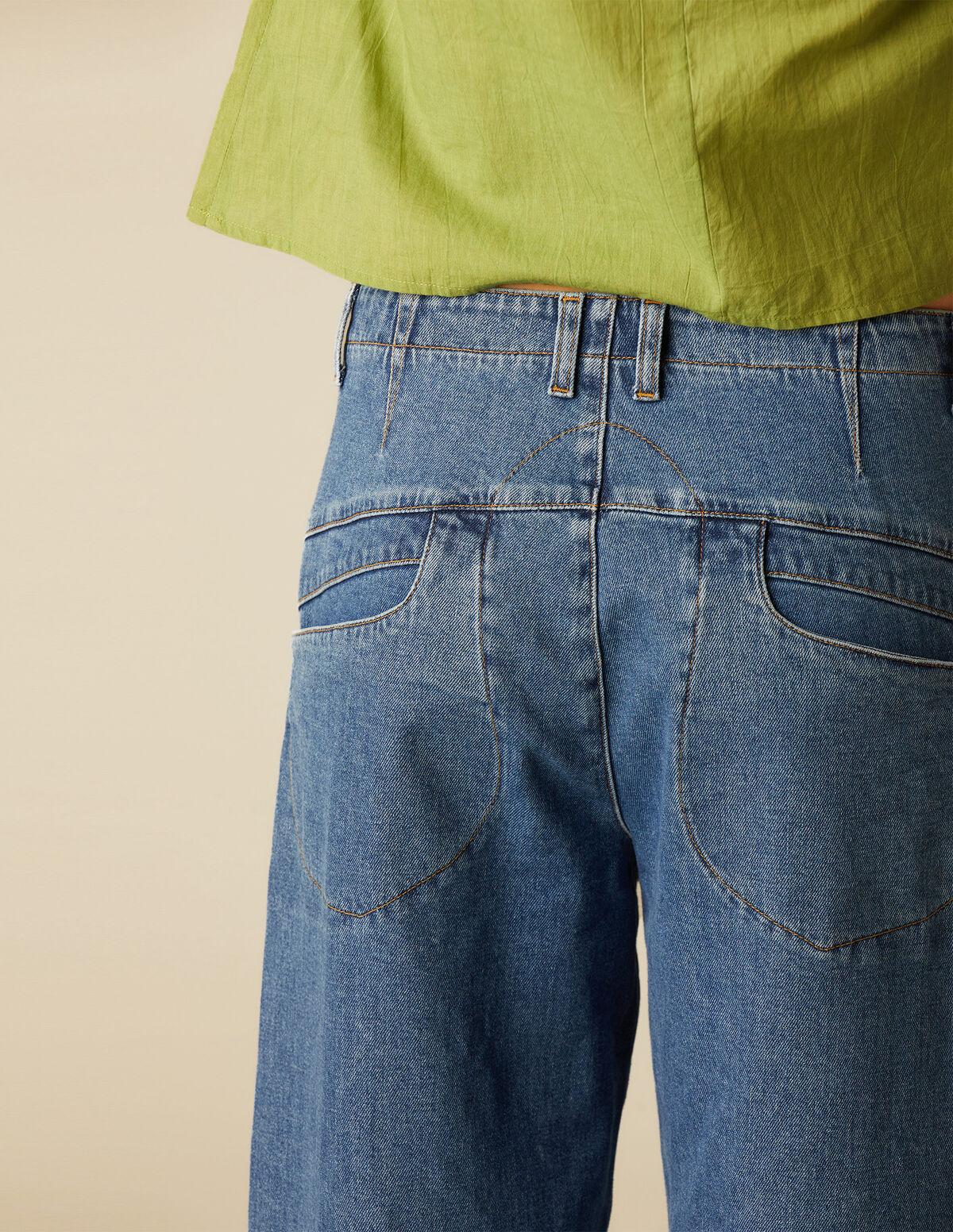 PANTALÓN PESPUNTE CURVA AZUL