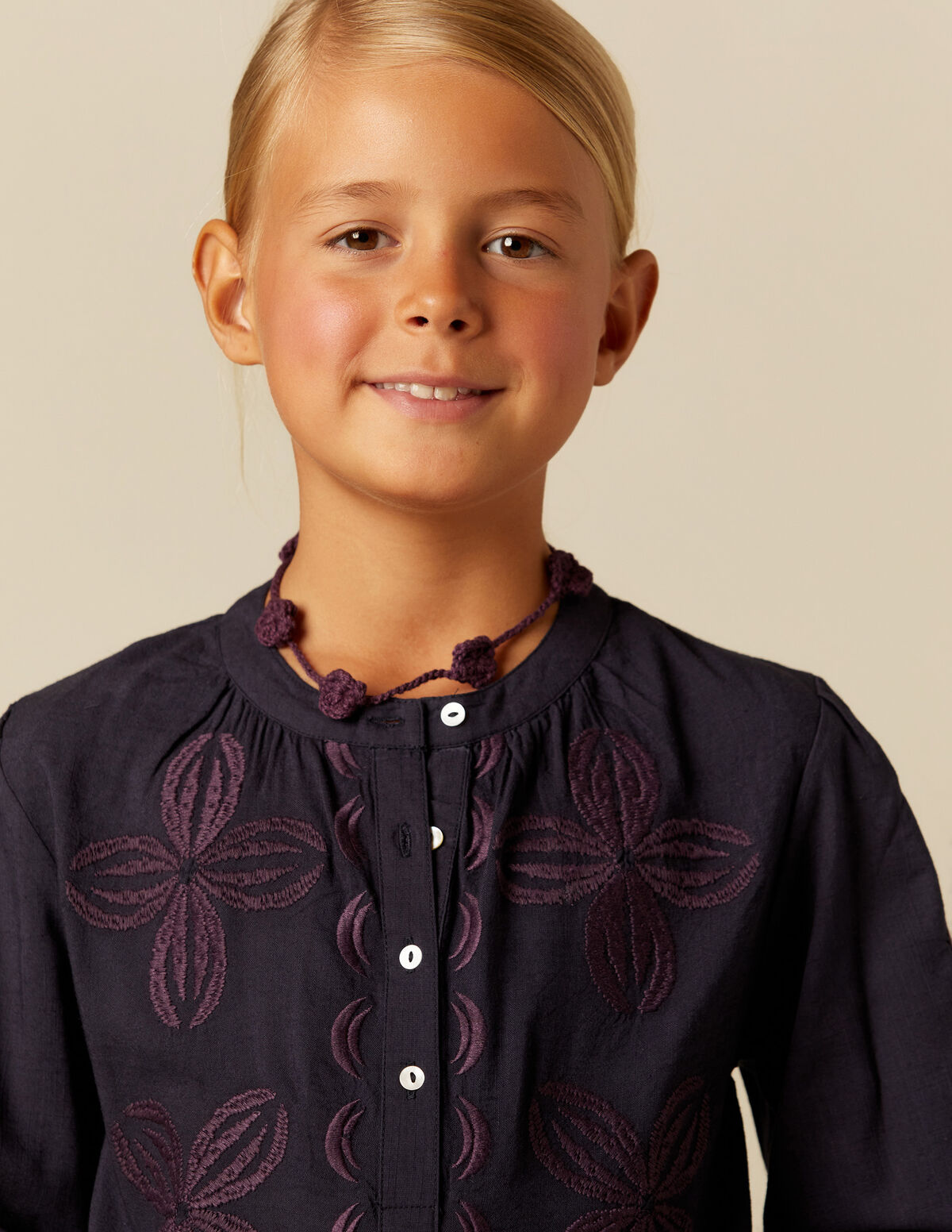 BLUE EMBROIDERED SHIRT