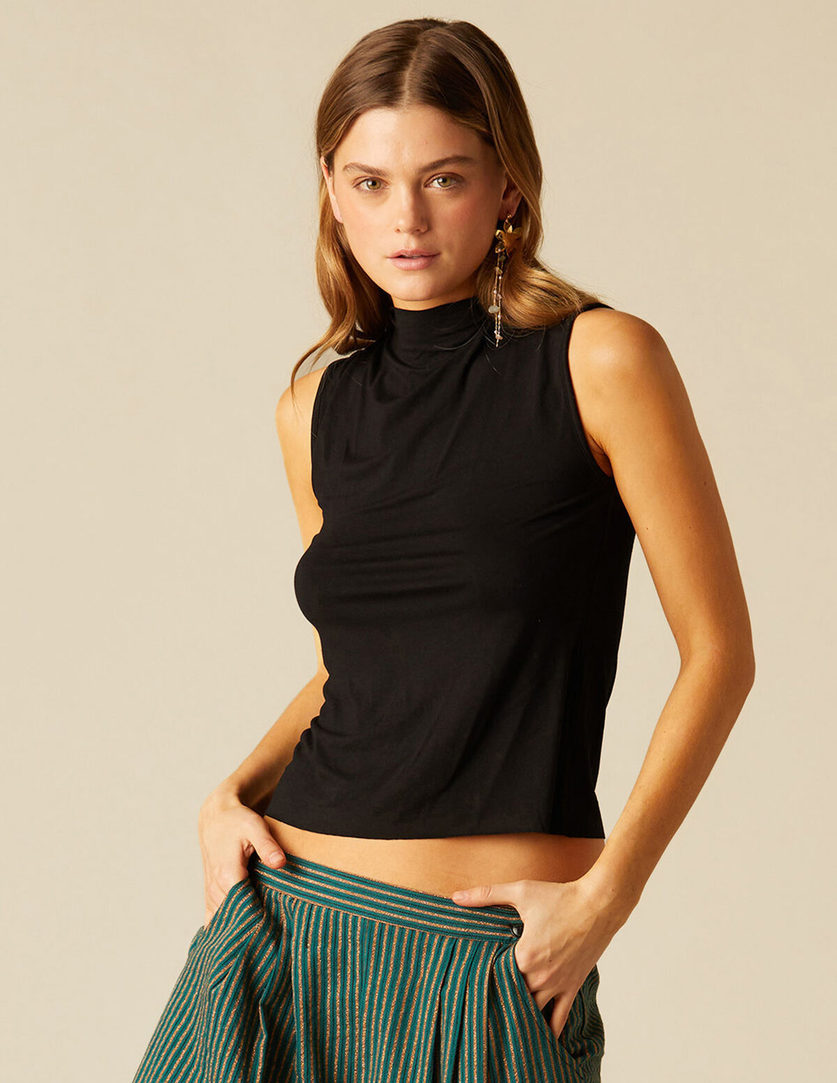 BLUE TIE-BACK T-SHIRT