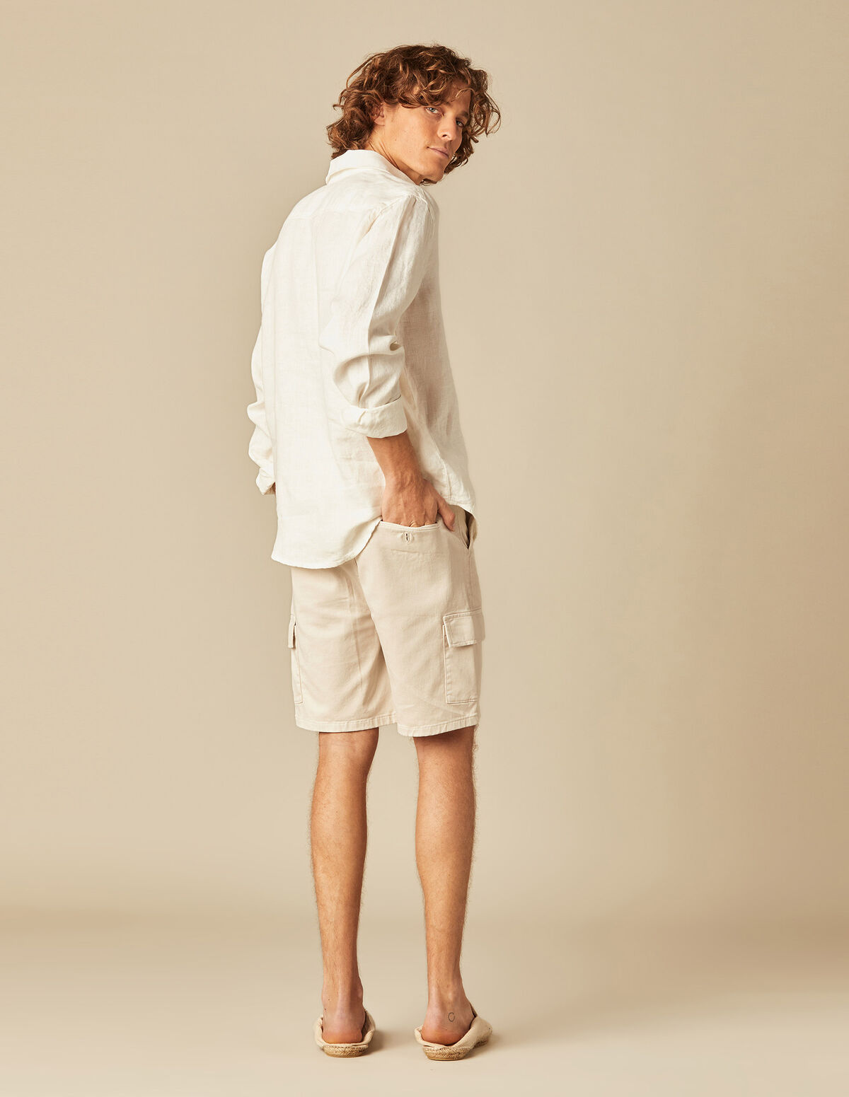 CAMISA POLERA LINO BLANCA