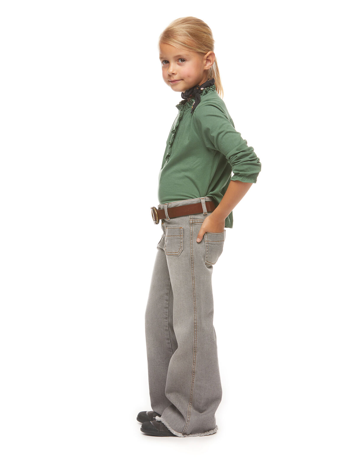 T-SHIRT VERT COL PERKINS 