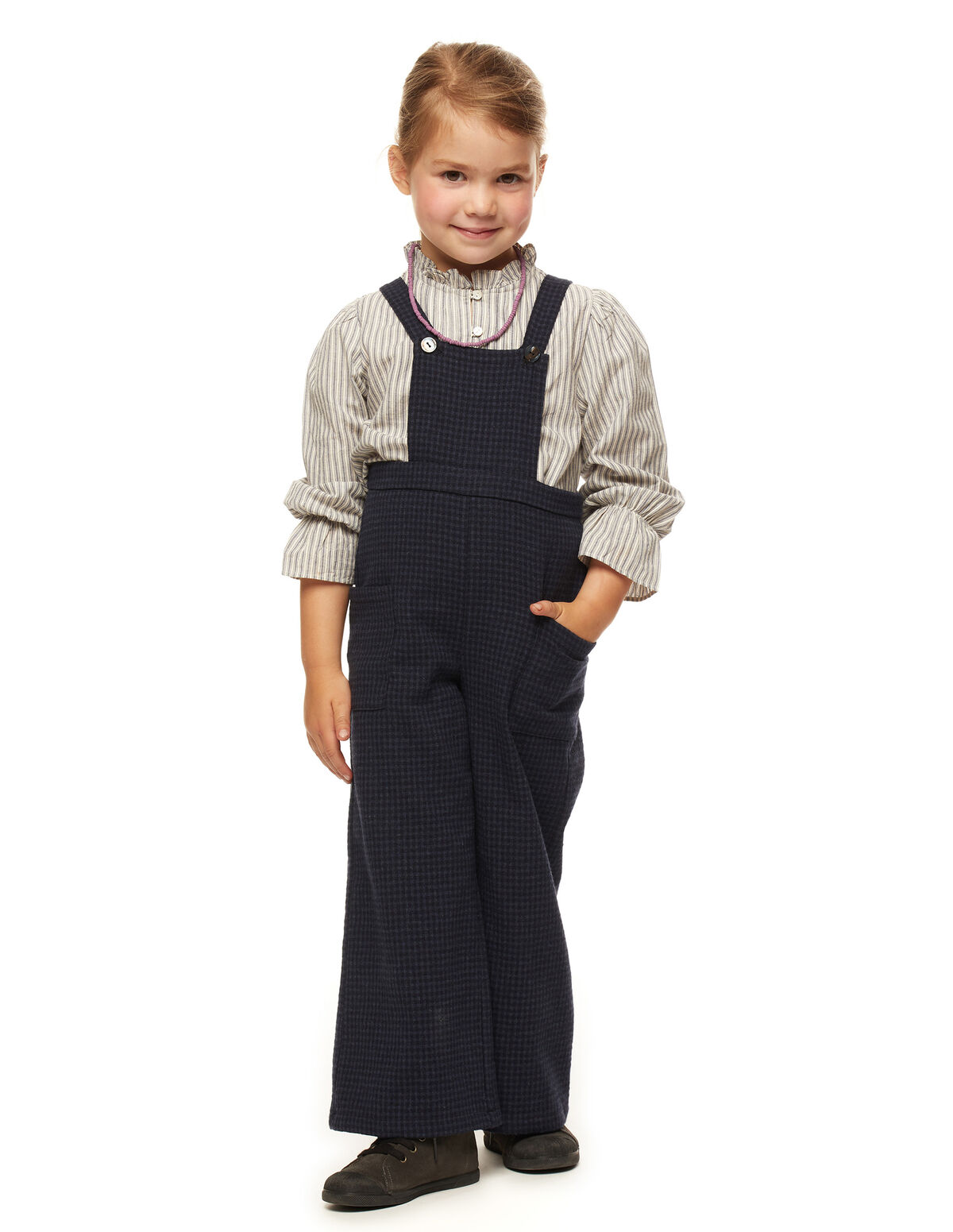 BLUE CHECKED DUNGAREES 