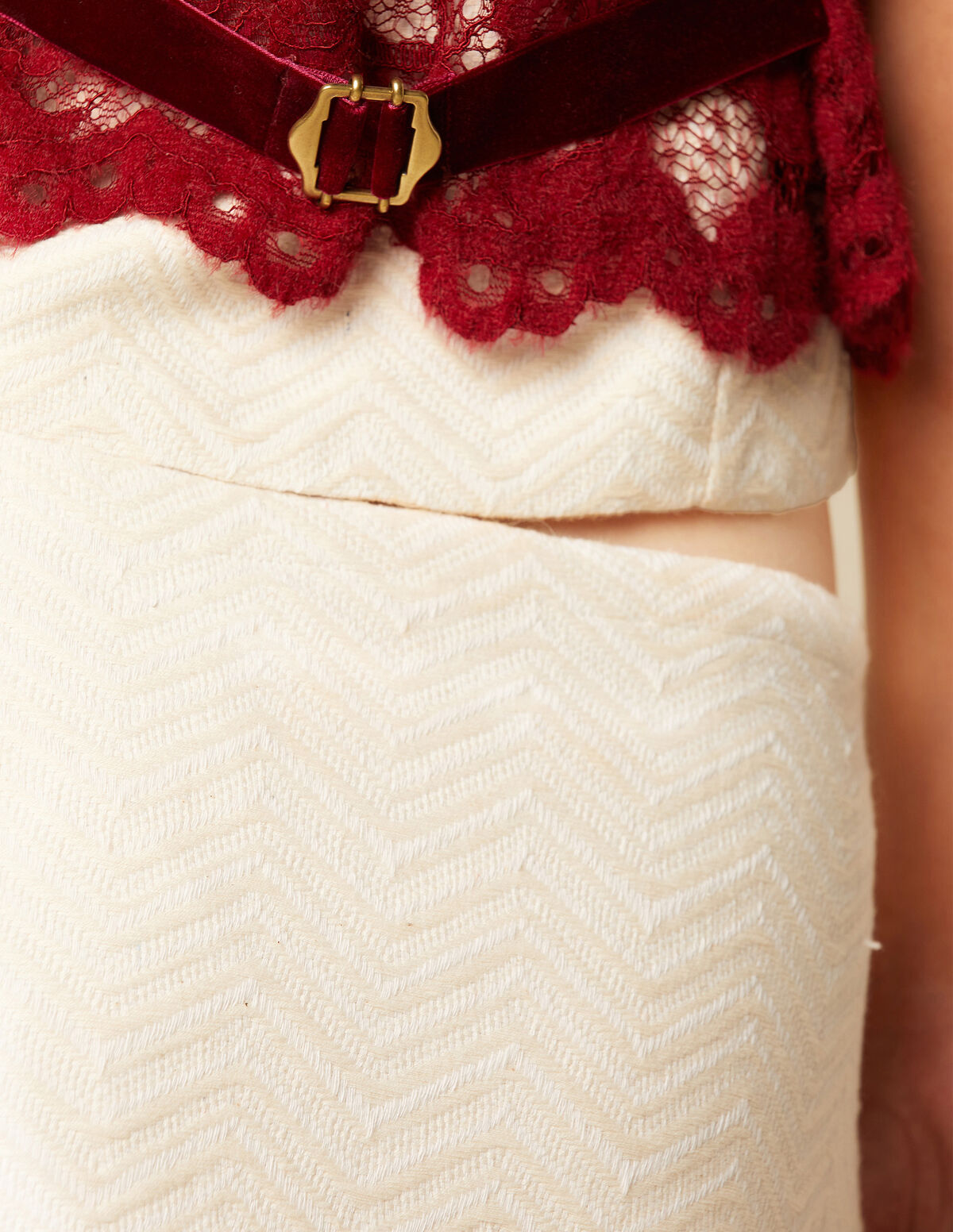 GILET DENTELLE ROUGE