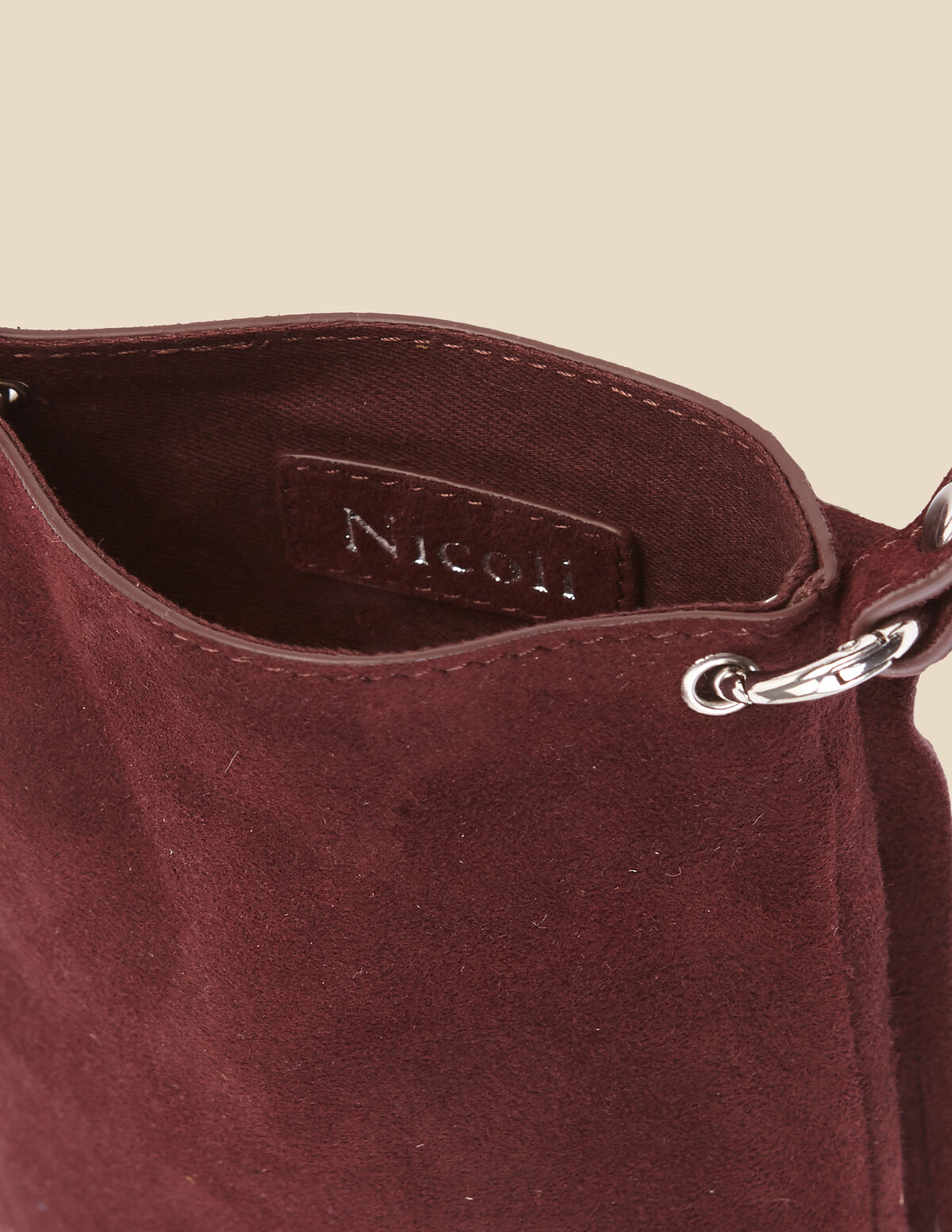 MAROON FRINGED SUEDE BAG