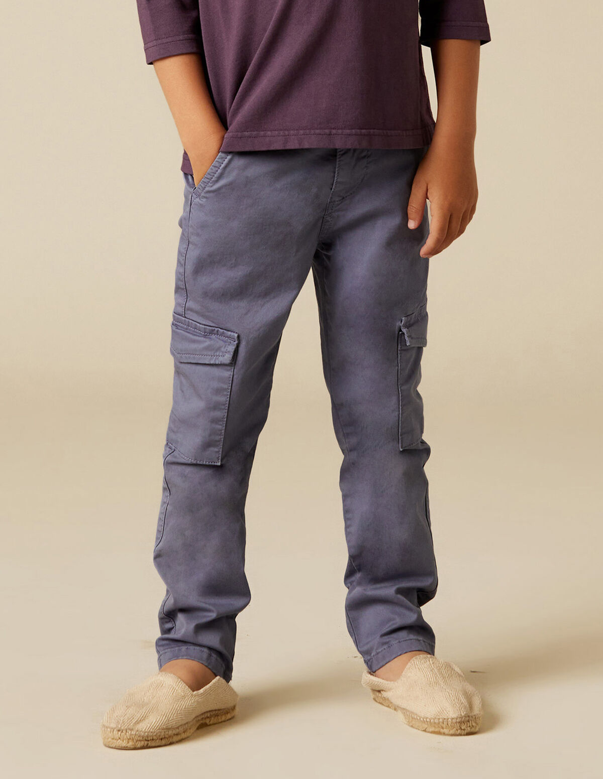 PANTALON CARGO LONG BLEU
