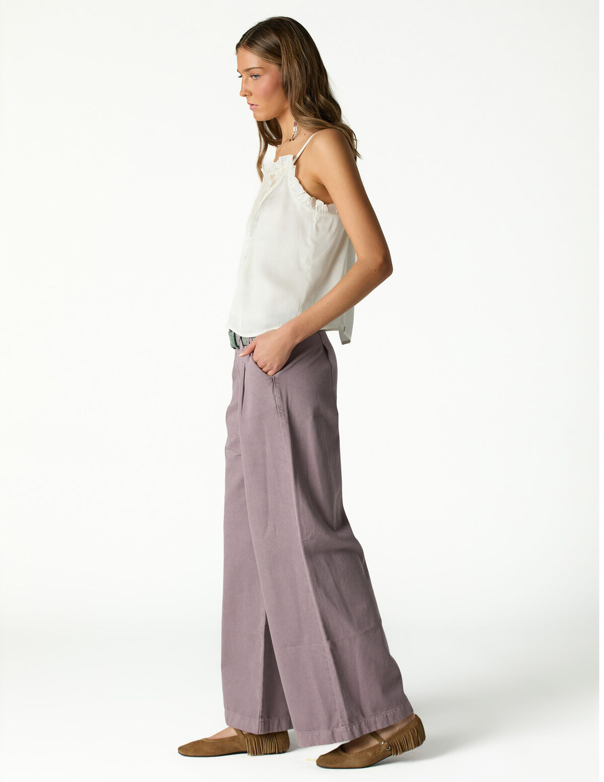 ANTHRACITE FLOWER LACE TOP