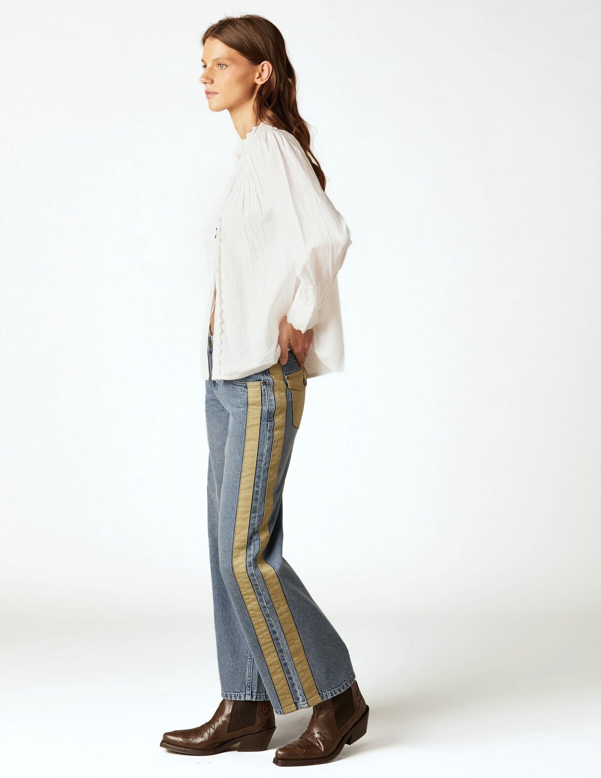 ANTHRACITE CONTRAST STRAP JEANS