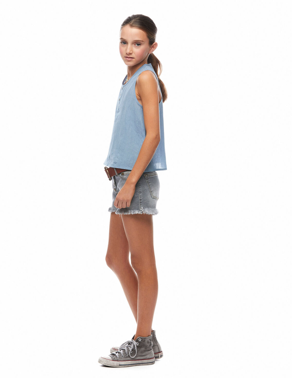 Camisa botones azul