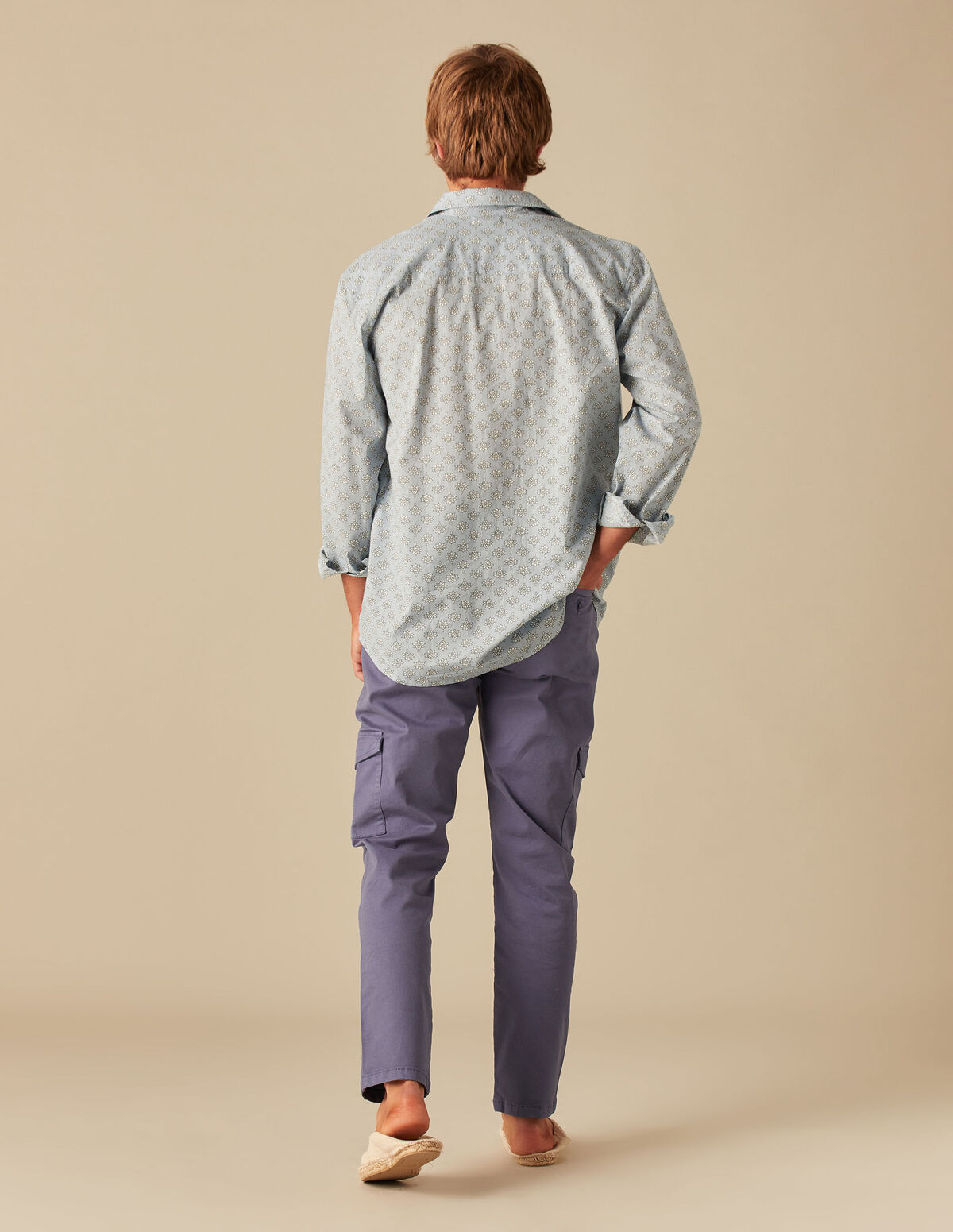 PANTALÓN CARGO LARGO AZUL